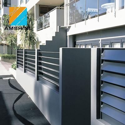 China Easily Assembled Aluminum Privacy Streamline Modern Garden Louvre Panels for sale