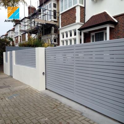 China Outdoor Modern Slat Garden Gate Fence Easily Assembled Decorative Aluminum Panels for sale