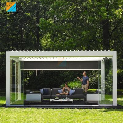 China Easily Assembled Motorized Outdoor Waterproof Garden Gazebo Roof Pergola Aluminum Louvre Systems for sale