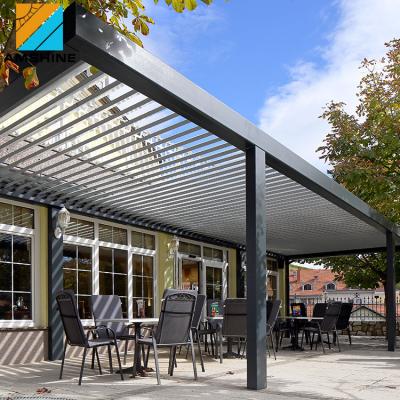 China Easily Assembled Outdoor Modern Bioclimatic Canopy Roof System Pergola For Sunshade for sale