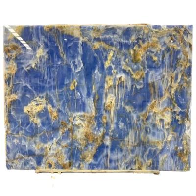 China Modern Dark Decorative Gold Veined Flooring Tile 12 St Stone Onyx X12 St Jade Marble Colorful Blue Veined Flooring Price for sale