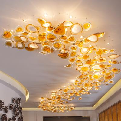 China Modern Theater Salon Hotel Lobby Glass Chandelier Custom LED Crystal Luxury Ceiling Pendant Light for sale