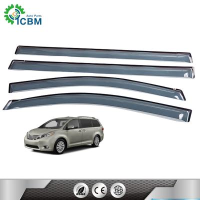 China PMMA Best Quality Fashion Side Window Deflectors Brand Accessories Car Windows And Roof Acrylic Sun Shades For SIENNA 11-15 for sale