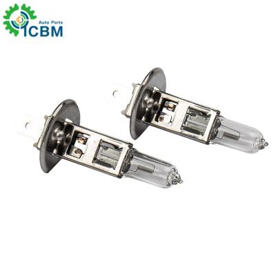 China Factory Quartz Glass Automobile Fog Light Halogen Bulb Car UV Light H1 6v 15w H3 12v55w for sale