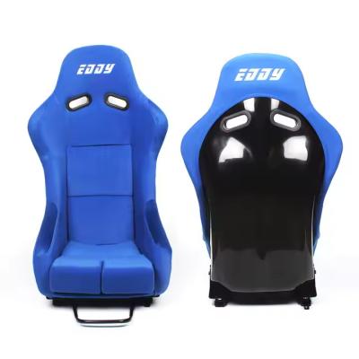 China EDDYSTAR Luxury Blue Soft Bucket Racing Seat Customized Racing Car Chair for sale