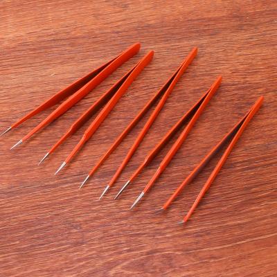 China Hot high quality custom color vetus laah wick extension orange Amazon logo tweezers for sale