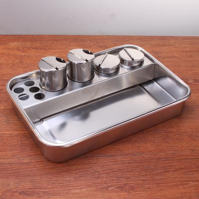 China Durable Stainless Steel Medical Surgical Sterilization Nursing Treatment Tray With Bottle for sale