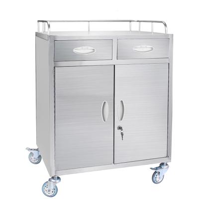 China Durable Medical Equipment Stainless Steel Hospital Anesthesia Emergency Trolley With Drawer for sale