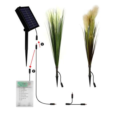 China Outdoor Waterproof Reed Light Pampas Grass Garden Lawn Light 2 Sets Led Artificial Solar Garden Lights For Yard Decor for sale