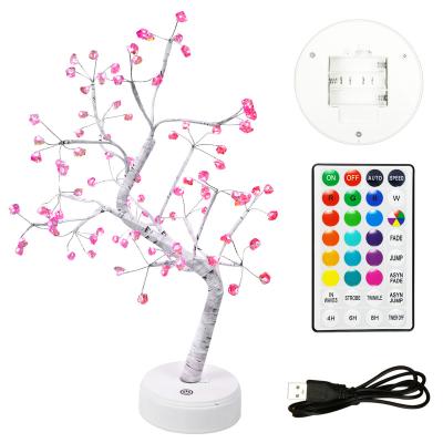 China Home Decoraion Acrylic Tree Shaped Indoor Decorative Lighting Rechargeable Led Artificial Birch Mini Led Tree Lights Bonsai Lights USB Battery for sale