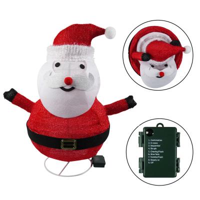 China Modeling Santa Claus 40 LED Light Foldable Waterproof Christmas Party Lamp Outdoor Decoration for Home Patio for sale