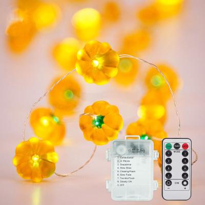 China 8 Modes Pumpkin Shaped Outdoor Indoor Decoration 10 Lights Battery Operated Pi 40 LED String Lights Warm Halloween Copper Wire String Light for sale