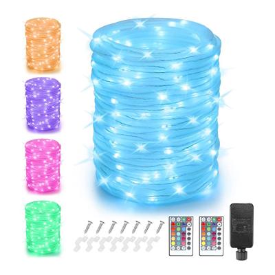 China Warehouse 200 LED Fairy Tube String Lights RGB Flexible Remote Control Timer Waterproof LED String Lights for Bedroom Tree Patio Garden for sale