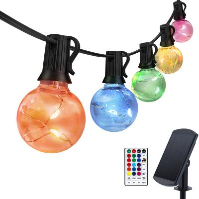 China RGB String Light Solar Power 18 Color Changing Commercial LED G40 String Lights For Outdoor Party Decoration for sale