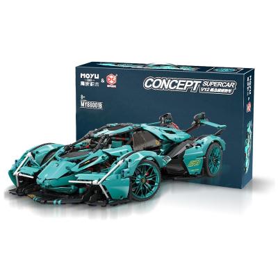 China Hot Selling Eco-friendly Non-toxic Toys RC 2.4G 4WD V12 Rambohin GT Legoi Children's Electric Remote Control Sports Car Building Block Children's Toy Set Model for sale