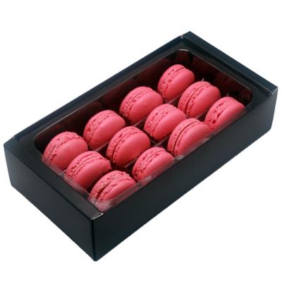 China Recycled Materials Macaron Drawer Flat Paper Box With Pet Inside Tray for sale