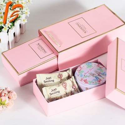 China Candy Paper Box Pink Box Disposable Wedding Packaging for sale