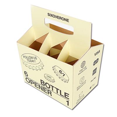 China Wholesale Recycled Materials China Factory Cheap Corrugated Custom Printed Portable Handle Six Pack Cardboard Paper Wine Packaging for sale