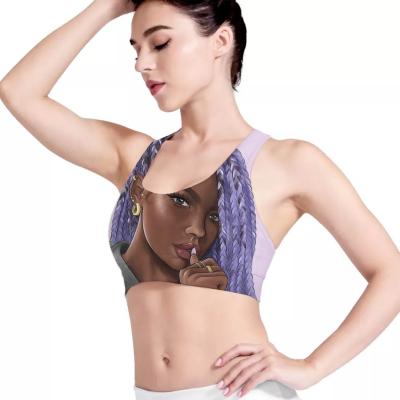 China LOGO Print Style Lady African Breathable Polynesian Polynesian Women Breathable Polyamide Women's Best Yoga Bra Wholesale Wholesale Gym Wear Custom Made for sale