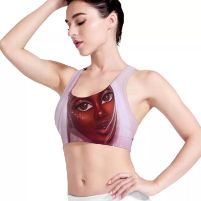 China Lady Breathable Wholesale Yoga Bra Women LOGO Print Style Best Selling Girl Gym Wear Custom Made African Polynesian Polyamide for sale