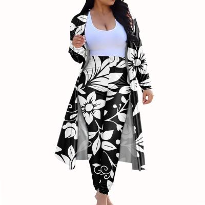 China Samoa QUICK DRY Polynesian Style Printed Custom Design Cape Suit Tribal Floral 2 Piece Set Womens Womens Coats Womens Pants Casual for sale