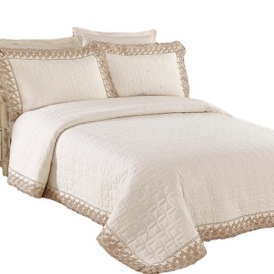 China Plain KOSMOS Bedding Polycotton Embroidery 3pcs Quilted Ware Bedspread for sale