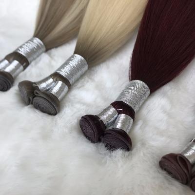 China Silky Straight Wave 2024 New Arrival 100% Human Hair Hand tied Weft Thick Ends Can Be Cut Invisible Genius Weft Hair Extension Human Hair for sale