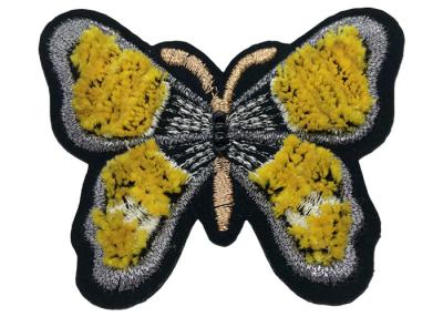 China Wholesale black flocking Beaded Butterfly Brush Patch For Jeans for sale