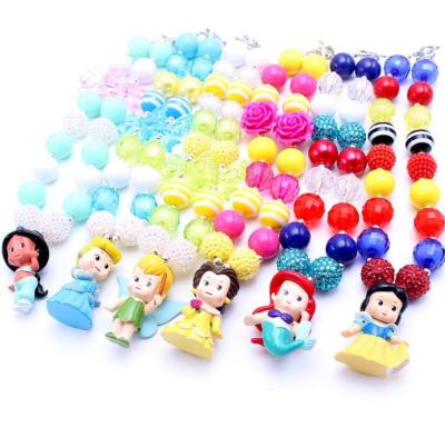 China 6pcs/set FASHIONABLE Cute Bubble Gum Princess Kids Chunky Necklace DIY Beaded Necklace Jewelry For Kids Girls for sale