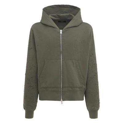 China Plain Hoodies Cheapest Custom 500 Gsm Mens Unisex Hoodies Anti-Wrinkle Washed Distressed Full Zipper Hoodie for sale