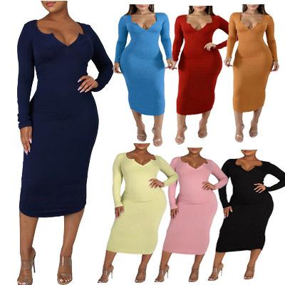 China Anti-wrinkle autumn long sleeve women dress girls dresses casual outfits fall for women women slim solid sets for sale