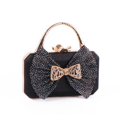 China Fashion bow fashion rhinestone women pinch party women cute bag rhinestone handbags women nightclub purse full for sale