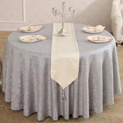 China Oilproof damask fabric round wedding reception tablecloth used as table cover for restaurant hotel tablecloth for sale