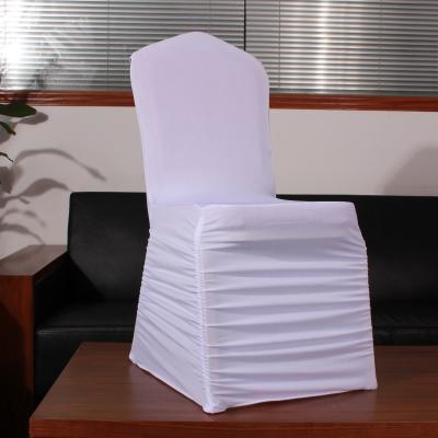 China Factory sales twill libosa stretch banquet chair cover white ruffled chair cover for sale