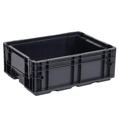 China Eco-friendly Solid Box Recycle Tool Industrial Storage KLT Logistics Moving Stackable Plastic Crate For Auto Parts for sale