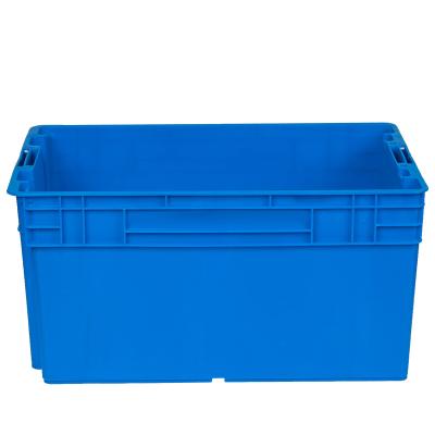 China Logistics Blue Color 100% Sustainable Recyclable Plastic Vegetable Crate Stackable Trash Bins Basket for sale