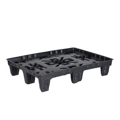 China XS-T0806 Euro Single Faced Single Faced Two Way Impact Resistance HDPE Recycled Thermoforming Logistics Over-Vented Plastic Pallet With Lid for sale