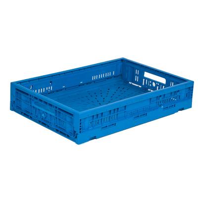 China Eco - Friendly Blue Rectangular Seafood Storage Plastic Fish Crates For Transportation 600*200*120 for sale