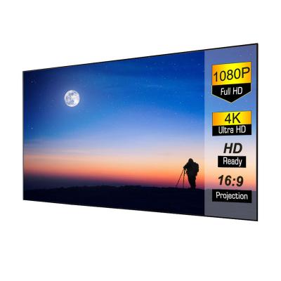 China High Contrast Projector Screen 100” 16: 9 Short Focus Screen Ambient Light Rejecting Black Diamond Fixed Frame Projection Screen for sale