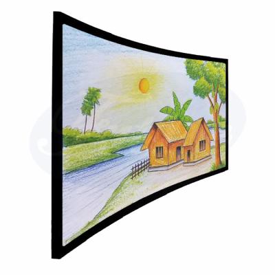 China Fixed frame screen size large 300 inch curved projection screen/180 degree large video angle curved aluminum frame projection screen for sale