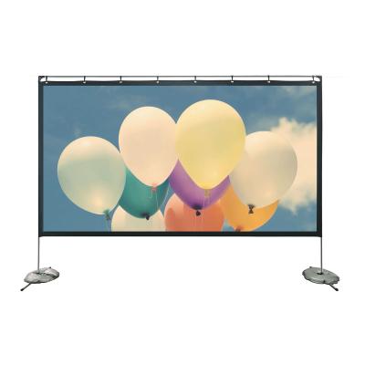 China 100Inch Double Side 16:9 Projection Outdoor Projector Screen with Bag Carrying Wrinkle Free Design for Home Theater Backyard Cinema for sale