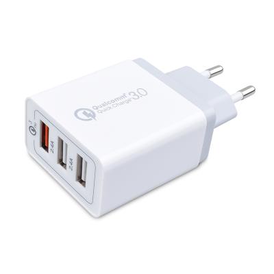 China Wholesale Quick Charger QC 30W 5V3A/9V2A/12V1.5A 3.0 Quick Charger Usb Wall Charger 3 Ports for sale