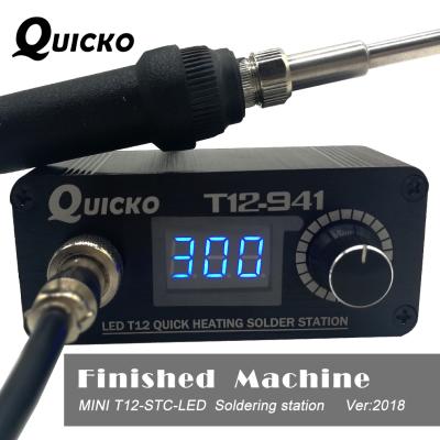 China T12-941 QUICKO T12-941 MINI portable soldering electronic soldering iron of new design T12 LED station iron DC version T12 Digital for sale