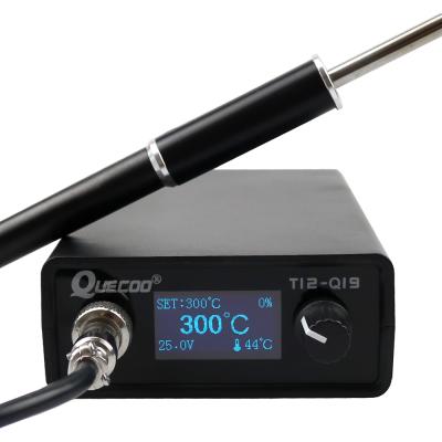 China T12-Q19 Soldering Digital Electronic Soldering Iron OLED 1.3inch AC/DC Suitable Power With Metal Handle M8 Iron Tips T12 - Q19 for sale