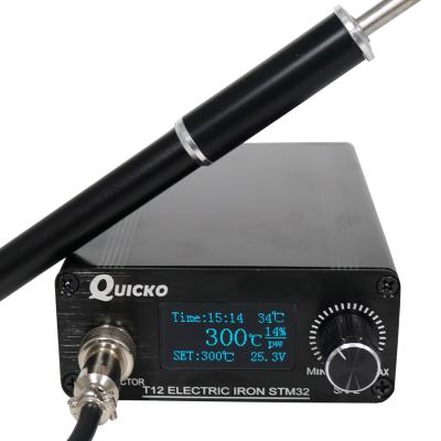 China QUICKO CKS OLED 1.3inch T12 Soldering Station with M8 Metal Handle Soldering Iron Tips Chinese English Korean Russian CKS for sale