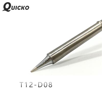 China QUICKO T12-D08 Shape D Series Iron Solder Tips 70W For FX9501/951/907 T12 OLED&LED Handle Station T12-D08 for sale