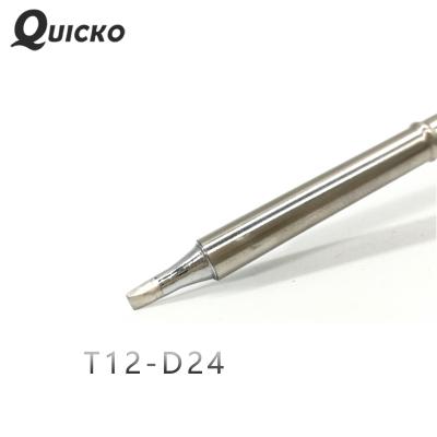 China QUICKO T12-D24 Shape D Series Iron Soldering Tips For FX9501/951/907 T12 OLED&STC-LED T12 Handle 7s Soldering Station Melt T12-D24 Tin for sale