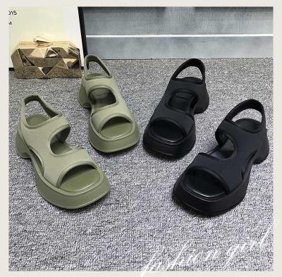 China Fashion trend summer style casual new fashion women's fish mouth large size women's thick-soled increased shoes for sale