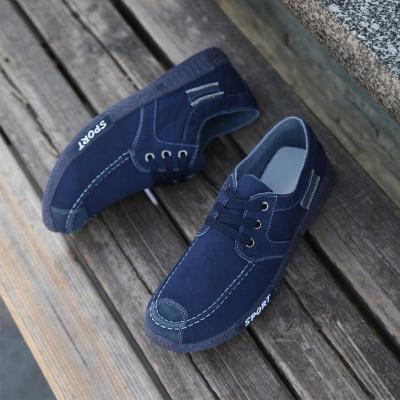 China New Fashion Trend Style Casual Men's Sneakers Canvas Shoes Lace Up Blue for sale