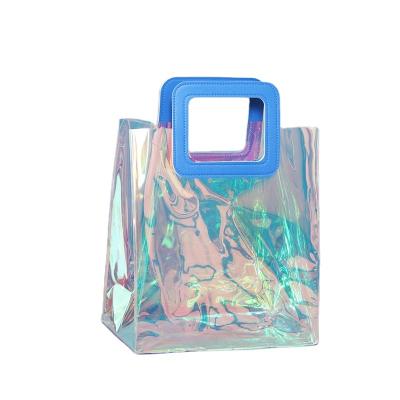 China New Type Handled Transparent Tote Cosmetic Pvc Shopping Shopper Bag Top Sale Bag for sale